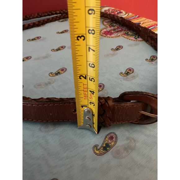 Vintage Genuine Leather Belt Brown ML Braided - Picture 7 of 9